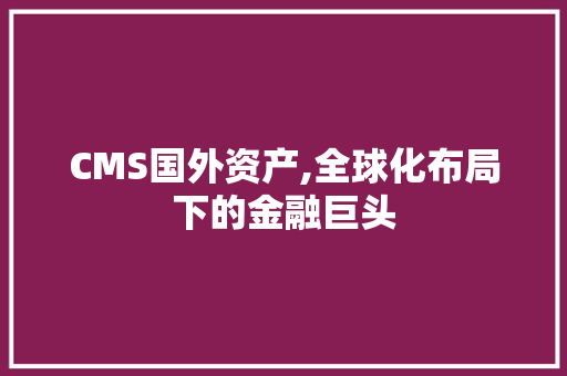 CMS国外资产,全球化布局下的金融巨头 必应SEO