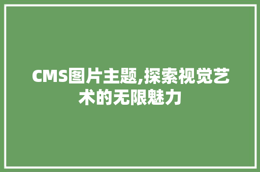 CMS图片主题,探索视觉艺术的无限魅力