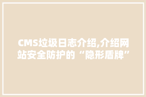 CMS垃圾日志介绍,介绍网站安全防护的“隐形盾牌” 神马SEO