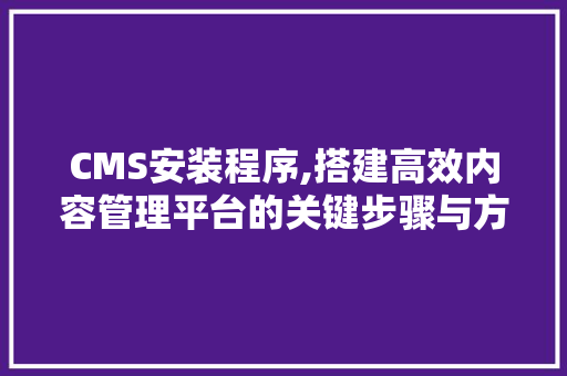 CMS安装程序,搭建高效内容管理平台的关键步骤与方法