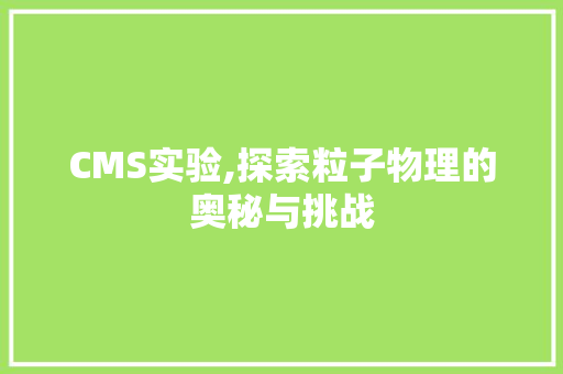CMS实验,探索粒子物理的奥秘与挑战