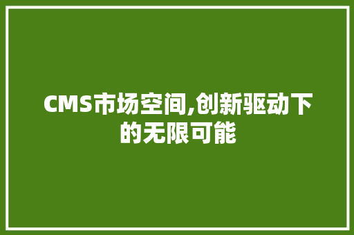 CMS市场空间,创新驱动下的无限可能 神马SEO