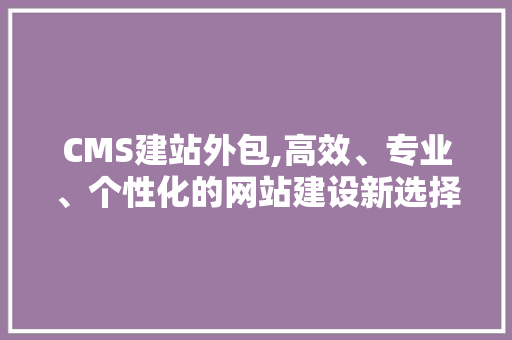 CMS建站外包,高效、专业、个性化的网站建设新选择 必应SEO