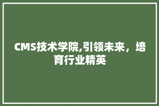 CMS技术学院,引领未来，培育行业精英 必应SEO