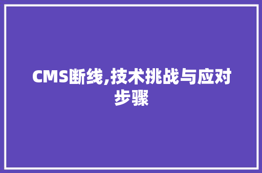 CMS断线,技术挑战与应对步骤 网站建设公司