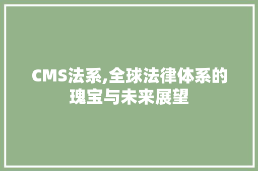 CMS法系,全球法律体系的瑰宝与未来展望