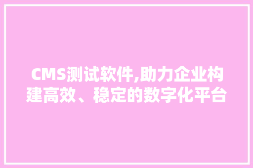CMS测试软件,助力企业构建高效、稳定的数字化平台 必应SEO