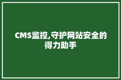 CMS监控,守护网站安全的得力助手 必应SEO
