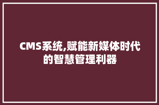 CMS系统,赋能新媒体时代的智慧管理利器 必应SEO