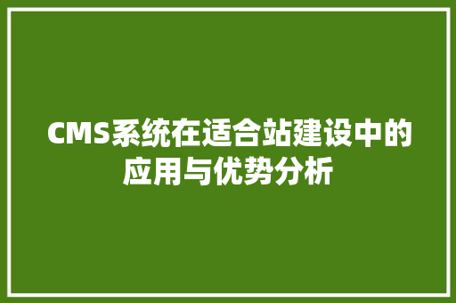 CMS系统在适合站建设中的应用与优势分析 SEO关键词