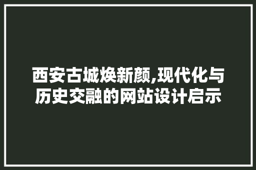 西安古城焕新颜,现代化与历史交融的网站设计启示 西安古城焕新颜,现代化与历史交融的网站设计启示 百度SEO