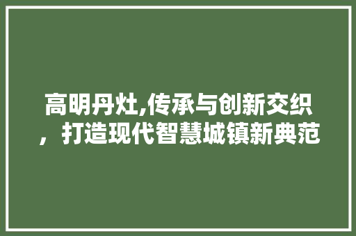 高明丹灶,传承与创新交织，打造现代智慧城镇新典范 高明丹灶,传承与创新交织，打造现代智慧城镇新典范 SEO关键词