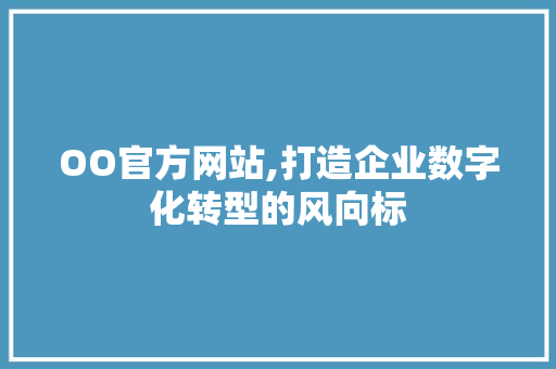 OO官方网站,打造企业数字化转型的风向标