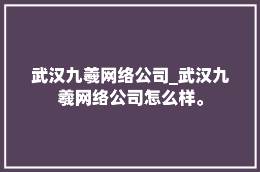 武汉九羲网络公司_武汉九羲网络公司怎么样。 武汉九羲网络公司_武汉九羲网络公司怎么样。 网站建设公司