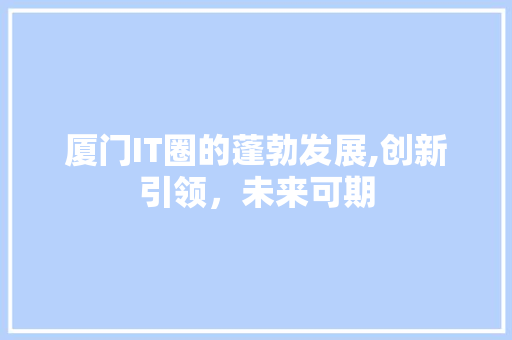 厦门IT圈的蓬勃发展,创新引领，未来可期 搜狗SEO