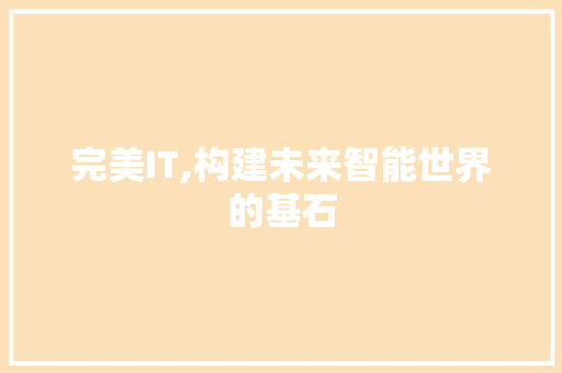 完美IT,构建未来智能世界的基石 SEO关键词