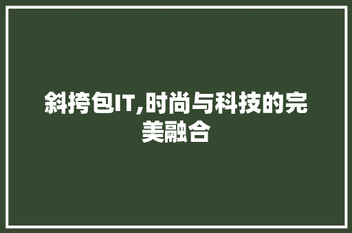 斜挎包IT,时尚与科技的完美融合