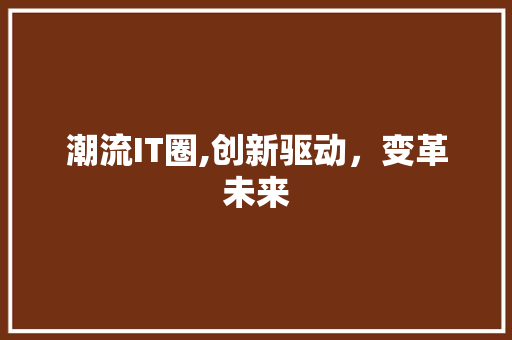 潮流IT圈,创新驱动，变革未来 百度SEO