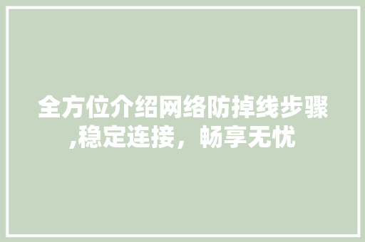 全方位介绍网络防掉线步骤,稳定连接，畅享无忧 百度SEO
