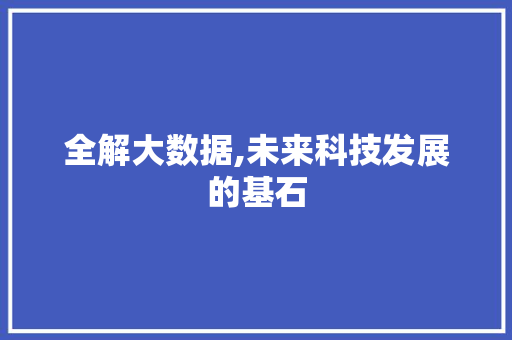 全解大数据,未来科技发展的基石