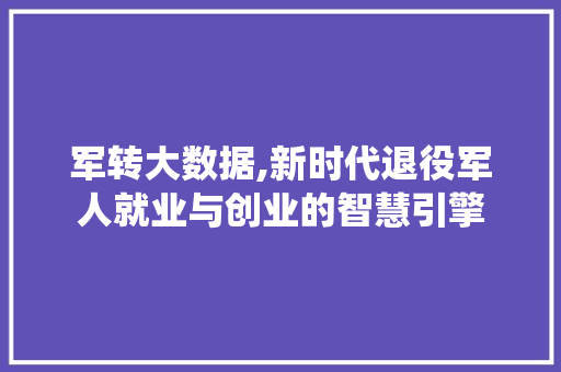 军转大数据,新时代退役军人就业与创业的智慧引擎 搜狗SEO