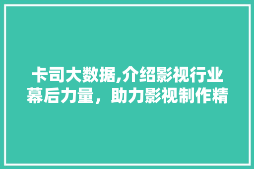 卡司大数据,介绍影视行业幕后力量，助力影视制作精准决策
