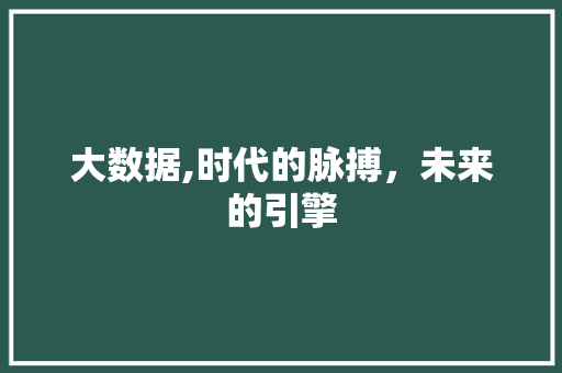大数据,时代的脉搏，未来的引擎 必应SEO
