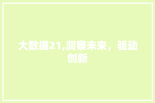 大数据21,洞察未来，驱动创新 百度SEO