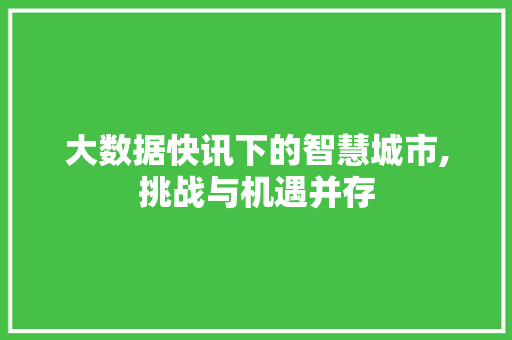 大数据快讯下的智慧城市,挑战与机遇并存 搜狗SEO