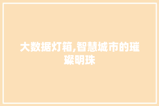 大数据灯箱,智慧城市的璀璨明珠
