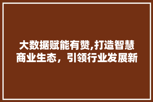 大数据赋能有赞,打造智慧商业生态，引领行业发展新趋势