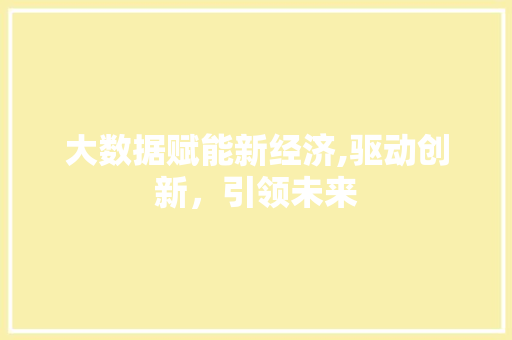 大数据赋能新经济,驱动创新，引领未来 必应SEO