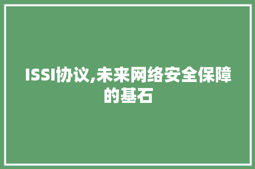 ISSI协议,未来网络安全保障的基石