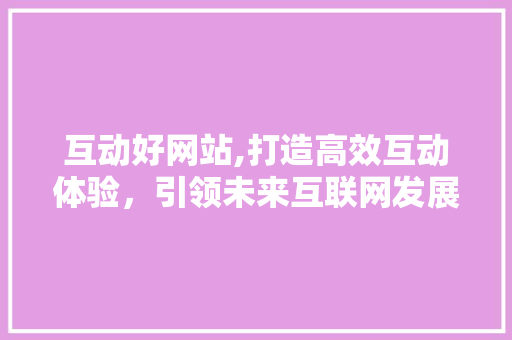 互动好网站,打造高效互动体验，引领未来互联网发展 百度SEO