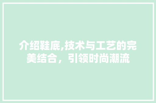 介绍鞋底,技术与工艺的完美结合，引领时尚潮流