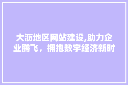 大沥地区网站建设,助力企业腾飞，拥抱数字经济新时代 百度SEO