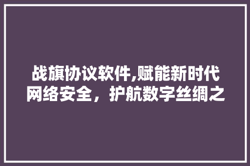 战旗协议软件,赋能新时代网络安全，护航数字丝绸之路 网站建设公司