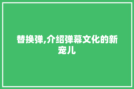 替换弹,介绍弹幕文化的新宠儿 神马SEO