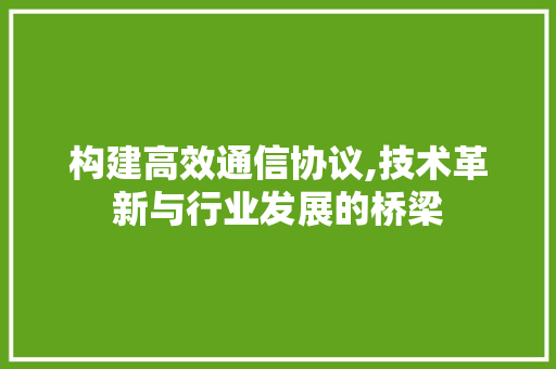 构建高效通信协议,技术革新与行业发展的桥梁 必应SEO