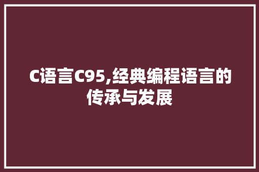 C语言C95,经典编程语言的传承与发展 网站建设公司