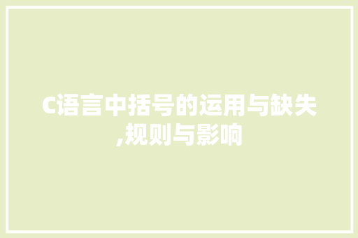 C语言中括号的运用与缺失,规则与影响