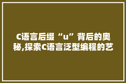 C语言后缀“u”背后的奥秘,探索C语言泛型编程的艺术
