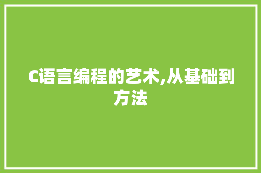 C语言编程的艺术,从基础到方法 必应SEO