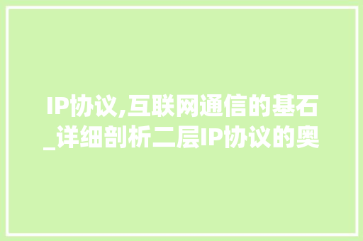 IP协议,互联网通信的基石_详细剖析二层IP协议的奥秘 必应SEO