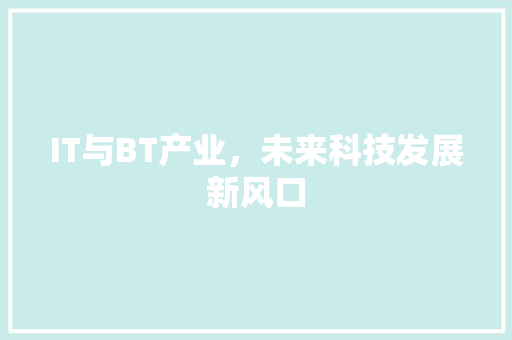 IT与BT产业，未来科技发展新风口 SEO关键词