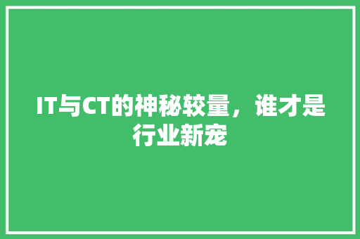 IT与CT的神秘较量，谁才是行业新宠