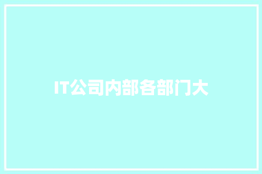 IT公司内部各部门大