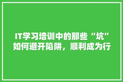 IT学习培训中的那些“坑”如何避开陷阱，顺利成为行业精英