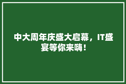 中大周年庆盛大启幕，IT盛宴等你来嗨！