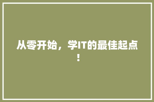 从零开始，学IT的最佳起点！ 百度SEO